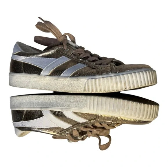 J Crew Gola Coaster Low Top Sneakers in Rose Gold Mark Cox Pink Metallic EUCSB12 - Picture 4 of 5